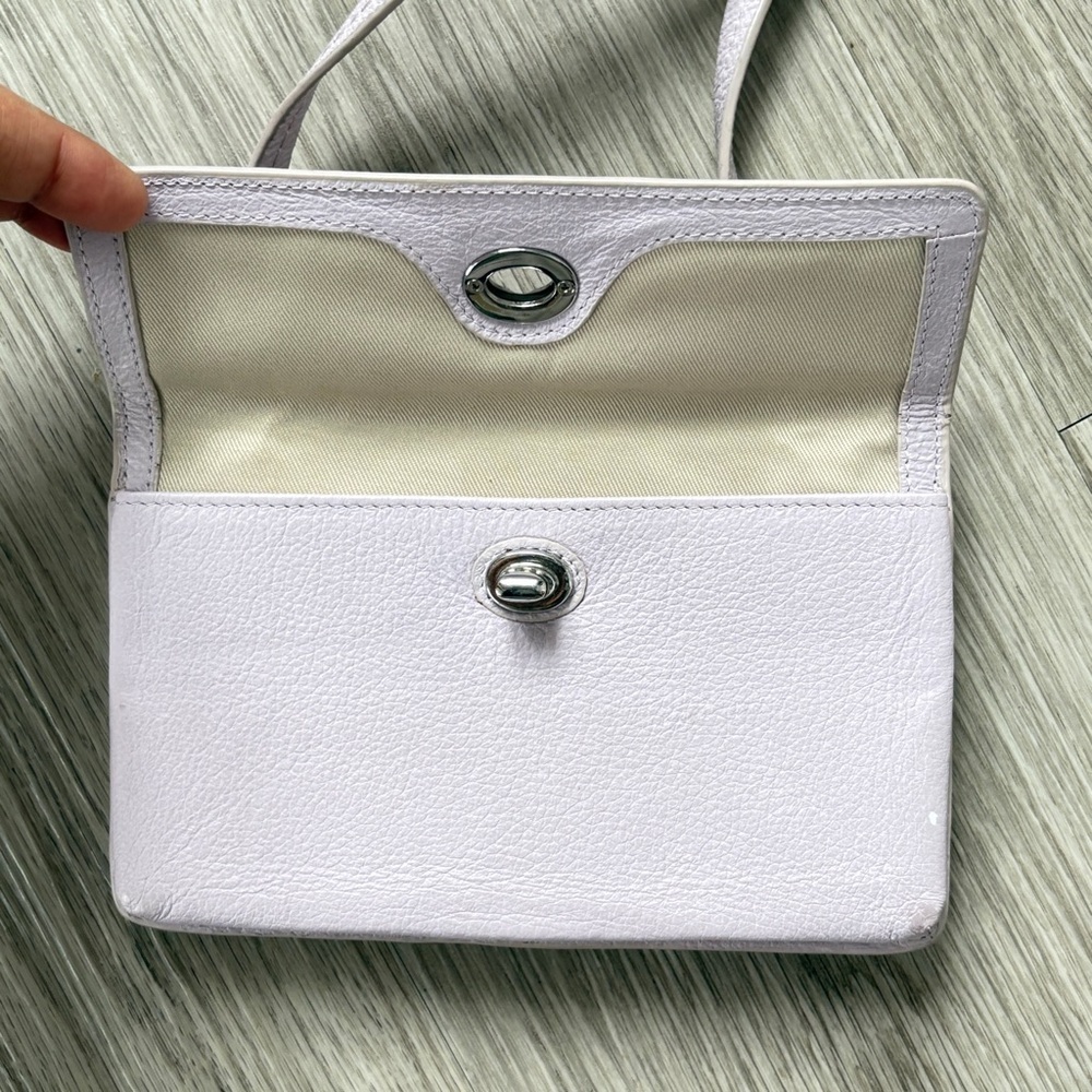 Danier Leather Pastel Lavender Crossbody Bag - Picture 8 of 13